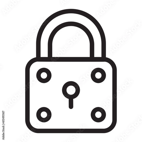 Fototapeta padlock line icon
