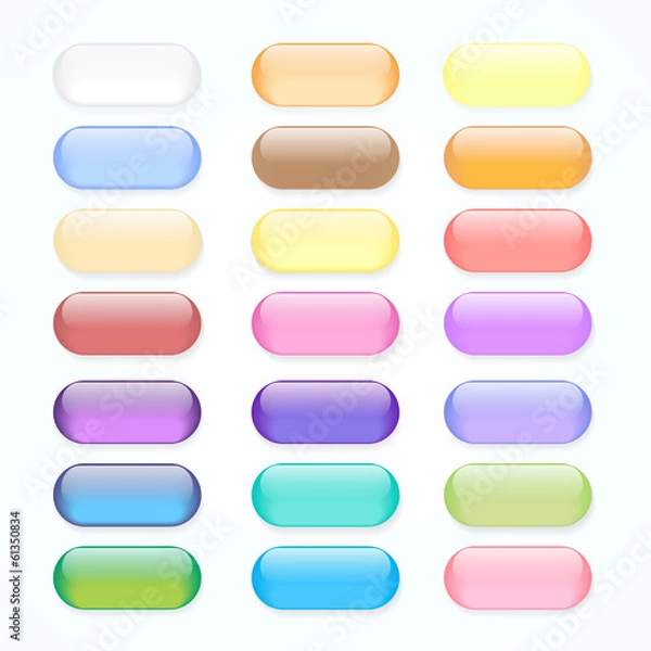 Fototapeta Set of colored web buttons