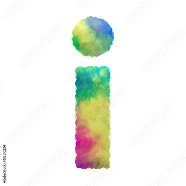 Fototapeta Colorful fluffy clouds alphabet lowercase letters. This is a part of a set which also includes uppercase letters, numbers, punctuation marks, symbols, shapes, and frames