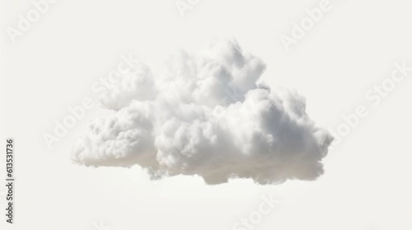 Fototapeta White clouds isolated on white background. Generative AI