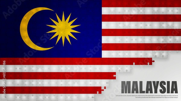 Obraz Malaysia jigsaw flag background.