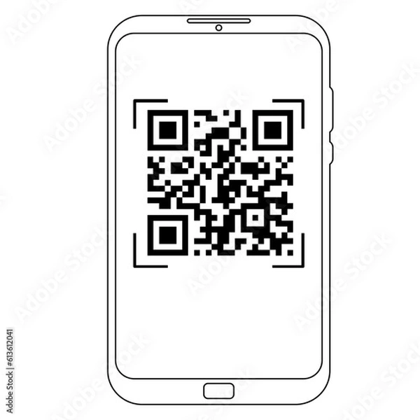 Fototapeta Mobile phone scan qr code, reader applecation, technology concept isolated. Barcode scaner. 