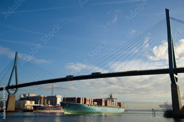 Obraz Pod mostem Köhlbrand