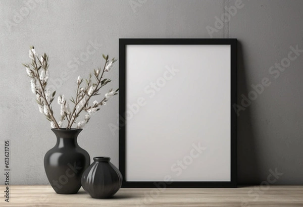 Fototapeta Empty picture frame on the wall