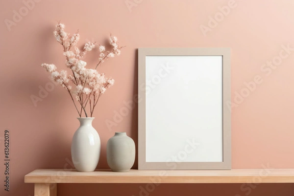 Fototapeta Empty picture frame on the wall