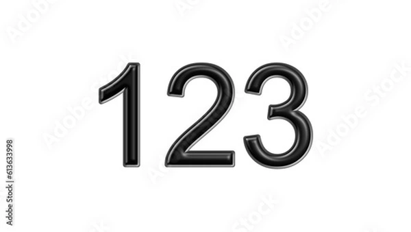 Fototapeta 123 black lettering white background year number