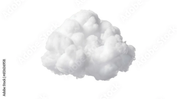 Obraz White clouds isolated on transparent background. Generative AI	
