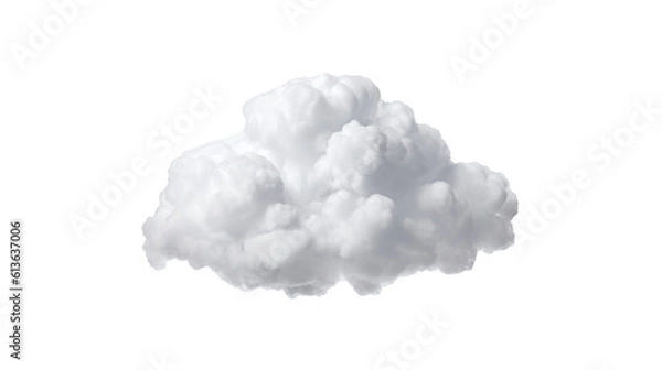 Obraz White clouds isolated on transparent background. Generative AI	
