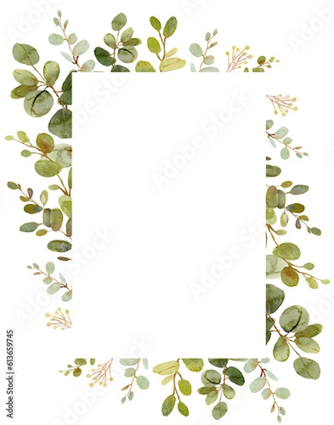 Fototapeta Rustic green Eucalyptus foliage design compositions