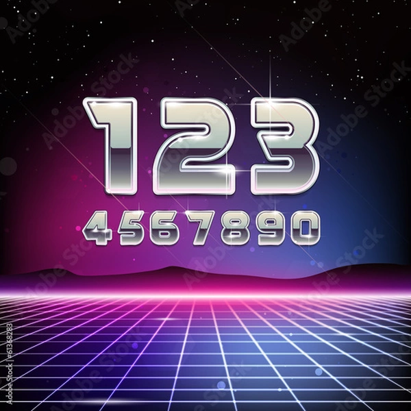 Obraz 80s Retro Sci-Fi Digits