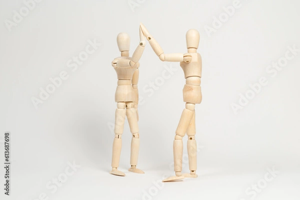 Fototapeta ハイタッチする人形２