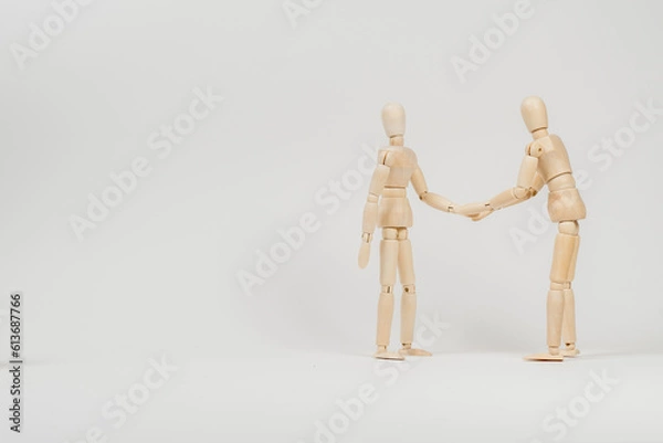 Fototapeta 握手するモデル:左スペース　Handshake model: left space