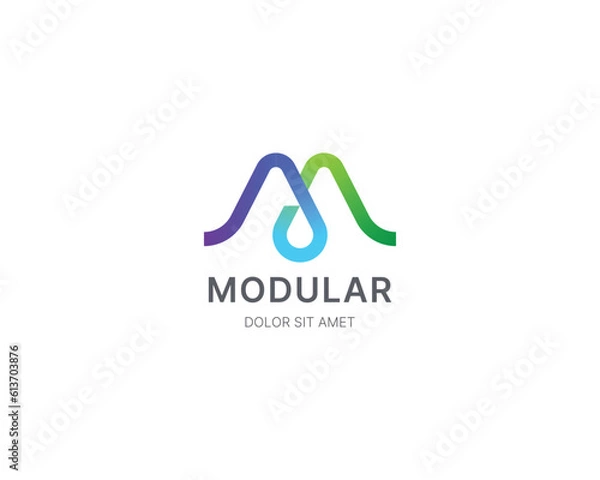 Fototapeta Colorful initial letter m logo