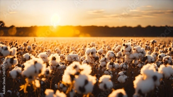Obraz sunset in the cotton field