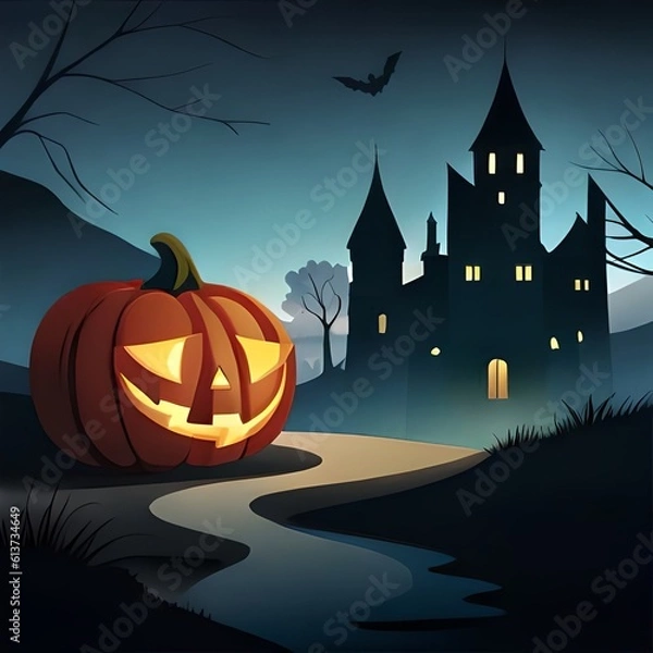 Obraz halloween background with pumpkin