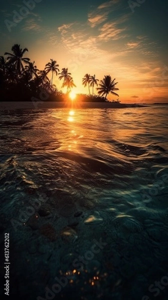 Obraz beautiful sunset on the beach