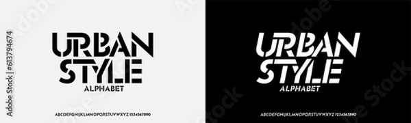 Obraz Abstract modern urban alphabet fonts, simple, technology, fashion, digital, future creative logo font. vector illustration