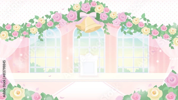 Obraz 教会・結婚式場の背景素材　ピンク