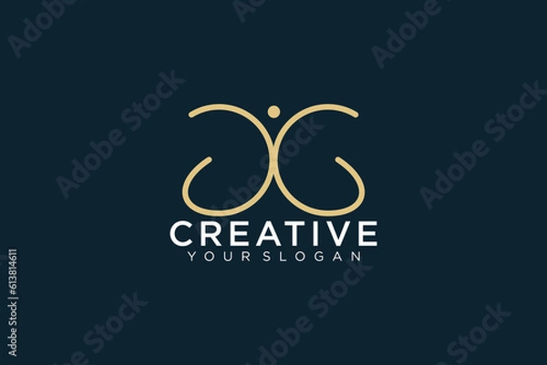Obraz Butterfly logo. Luxury line logotype design. Universal premium butterfly symbol logotype.