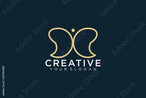 Obraz Butterfly logo. Luxury line logotype design. Universal premium butterfly symbol logotype.