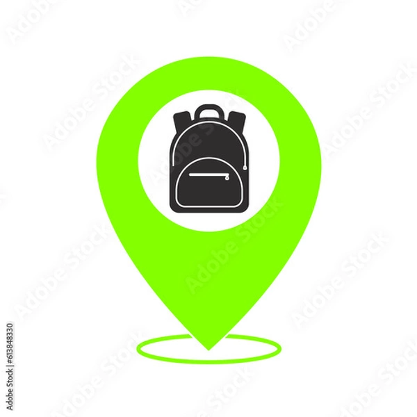 Obraz green location backpack icon