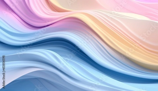 Fototapeta Amazing abstract Pastel pink and blue texture Wavy fluid modern deluxe background. Premium gradient banner. Romantic design frame. AI generative