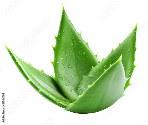 Fototapeta Aloe vera isolated on the transparent background PNG. AI generative.
