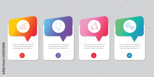 Obraz infographics design with speech bubble flat vector