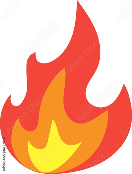 Obraz fire flame campfire hot burn vector illustration