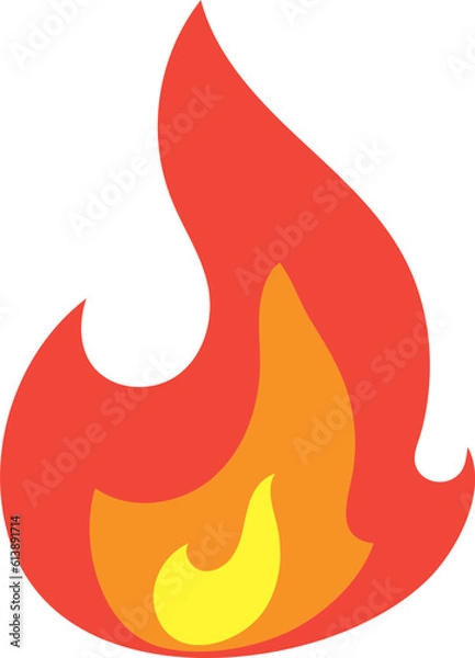 Obraz fire flame campfire hot burn vector illustration