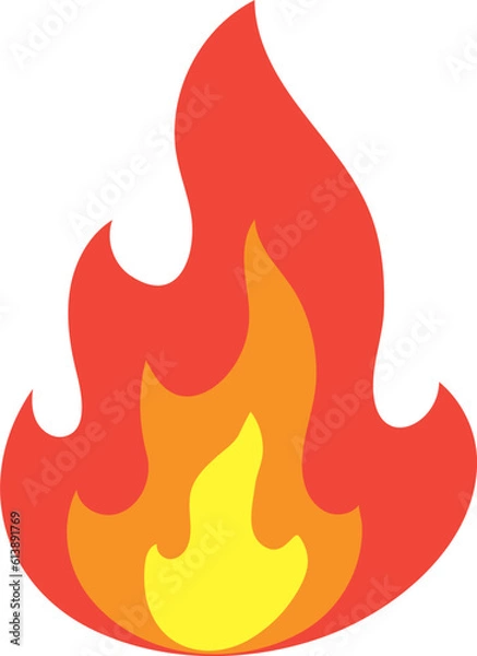 Obraz fire flame campfire hot burn vector illustration