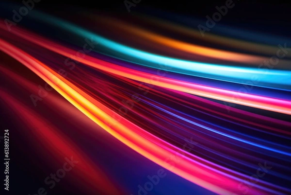 Fototapeta Abstract Neon Lights in Motion Vibrant Long Exposure Delight