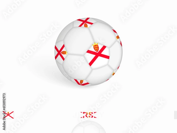 Fototapeta Soccer ball with the Jersey flag, football sport equipment.