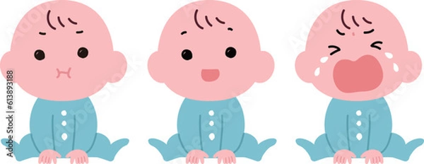 Obraz 赤ちゃんの表情イラストセット
