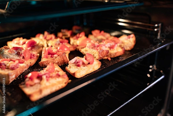 Obraz Bruschettas in the making