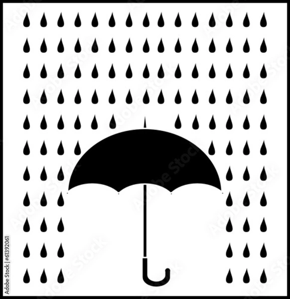 Obraz raining over umbrella