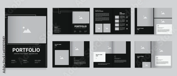 Fototapeta Architecture or interior portfolio professional portfolio design template