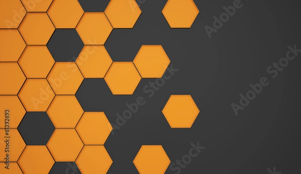 Fototapeta Orange abstract hexagonal background
