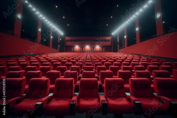Fototapeta Urban Cinematic Ambience with Unoccupied Seats - Generative AI