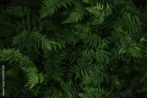 Fototapeta Beautiful forest tree branches seamless pattern. Wild nature background. Abstract woods endless texture. AI generative image.