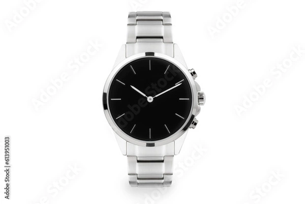 Fototapeta Luxury watch isolated on white background. With clipping path for artwork or design. black