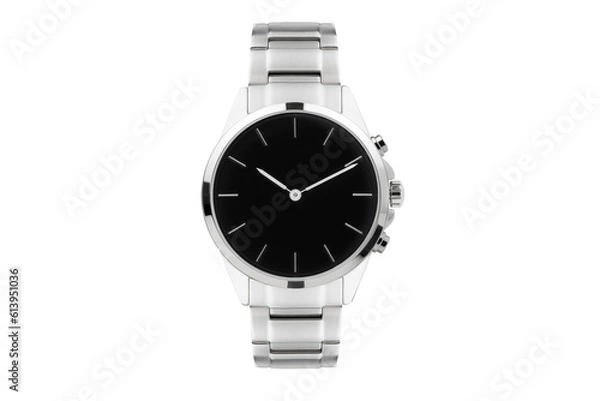 Fototapeta Luxury watch isolated on white background. With clipping path for artwork or design. black.PNG