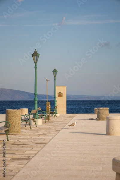 Fototapeta A beautiful view of the sea coast, the mountains are an ideal place for summer vacation. Adriatic Sea.