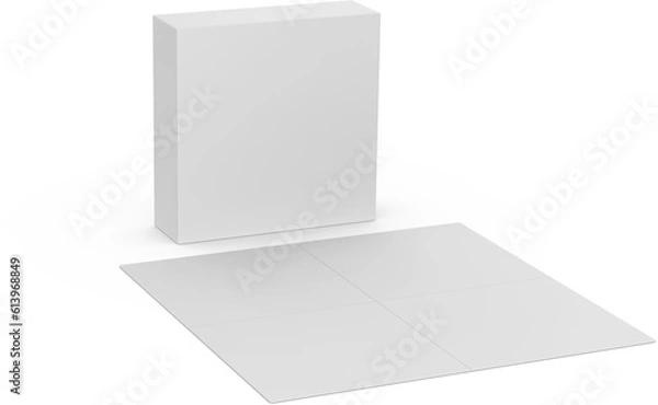 Fototapeta Board Game Packaging Blank Isolated 3D Rendering