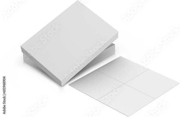 Fototapeta Board Game Packaging Blank Isolated 3D Rendering