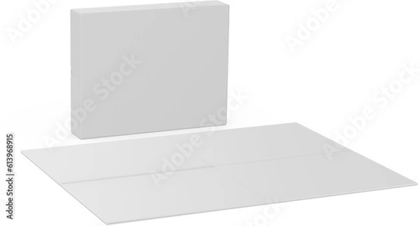 Fototapeta Board Game Packaging Blank Isolated 3D Rendering