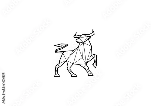 Obraz bull polygon geometri