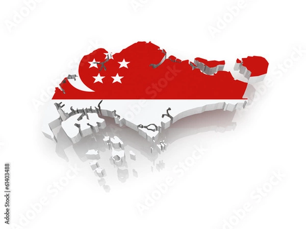 Obraz Mapa Singapuru