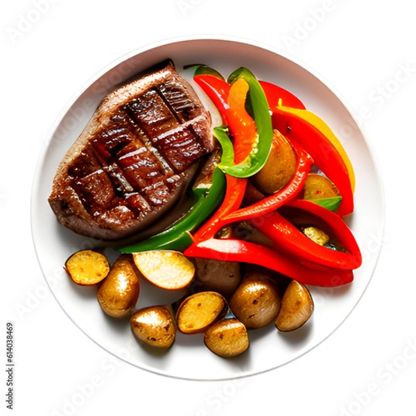 Obraz grilled steak with vegetables