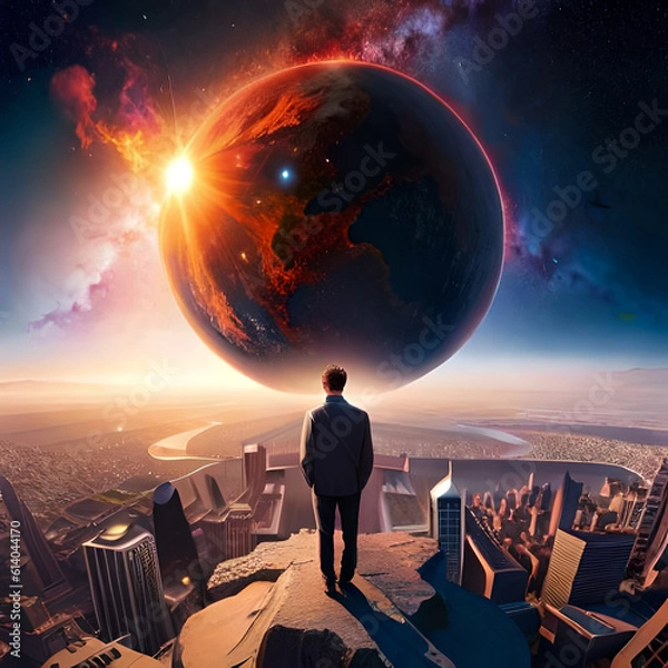 Obraz man on the world